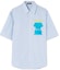 Buy VERSACE SS23 Kemeja Lengan Pendek Cetakan Jalur Huruf Biru. 1010841-1A07900-2WG70
