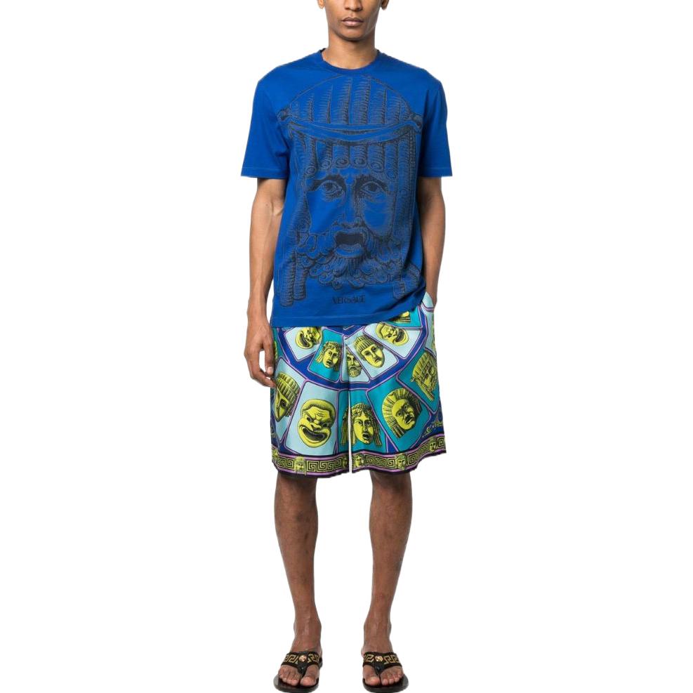 Lookbook VERSACE SS23  Blue Sculptural Print Relaxed Fit Crew Neck T-Shirt. 1008357-1A05985-1UE30