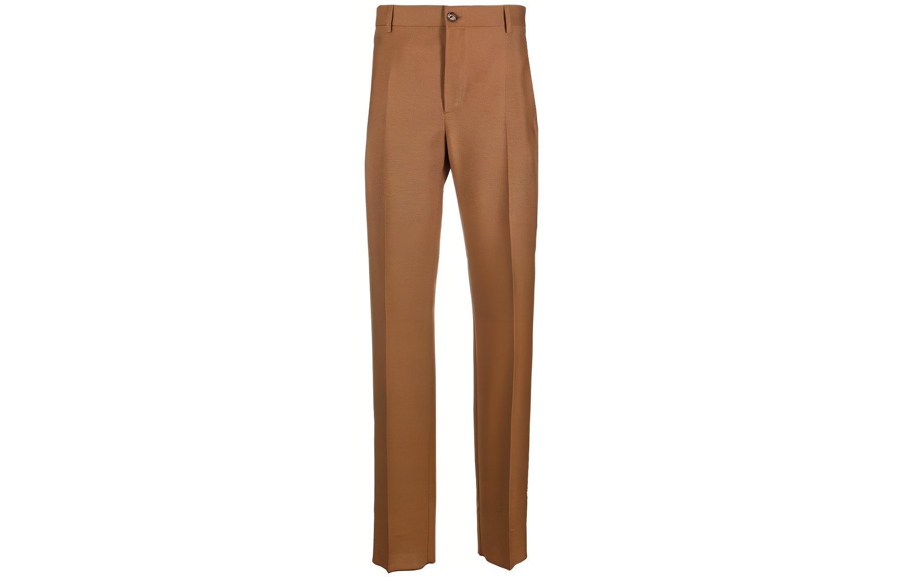 VERSACE SS23  Brown Solid Straight-Leg Casual Pants 10060151-A01698-1N880