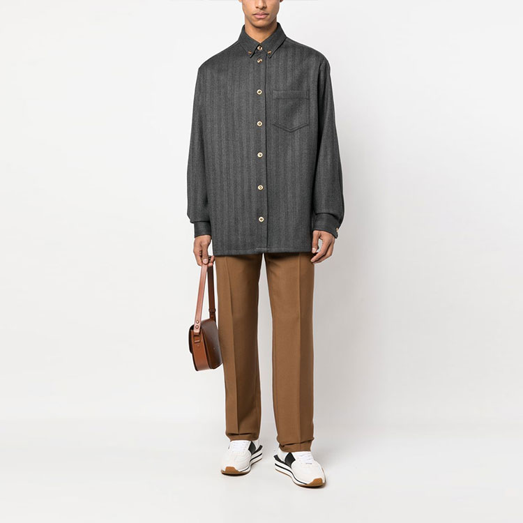 Lookbook VERSACE SS23 棕色直筒休閒長褲 10060151-A01698-1N880