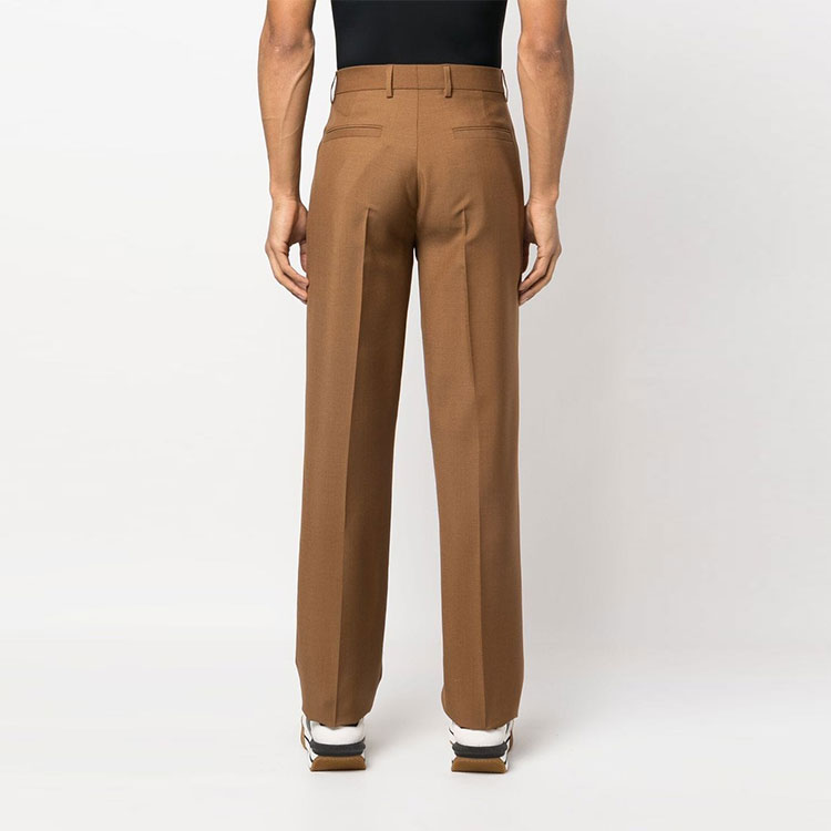 Shop VERSACE SS23 棕色直筒休閒長褲 10060151-A01698-1N880