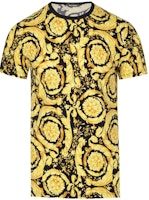 VERSACE SS23 Gold Floral Print Crew Neck T-Shirt. AGU03003-A233294-A7900 VERSACE SS23 Gold Floral Print Crew Neck T-Shirt. AGU03003-A233294-A7900
