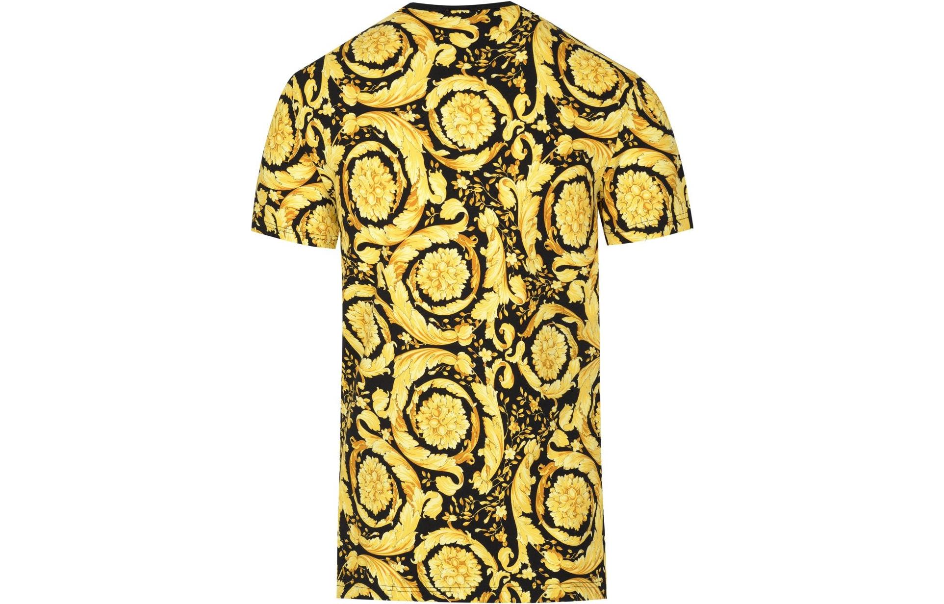 Lookbook VERSACE 2023春夏金色花卉印花圆领T恤 AGU03003-A233294-A7900