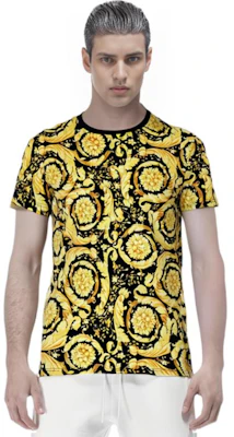 VERSACE SS23 金色花卉印花圓領T恤 AGU03003-A233294-A7900 Details for VERSACE SS23 金色花卉印花圓領T恤 AGU03003-A233294-A7900