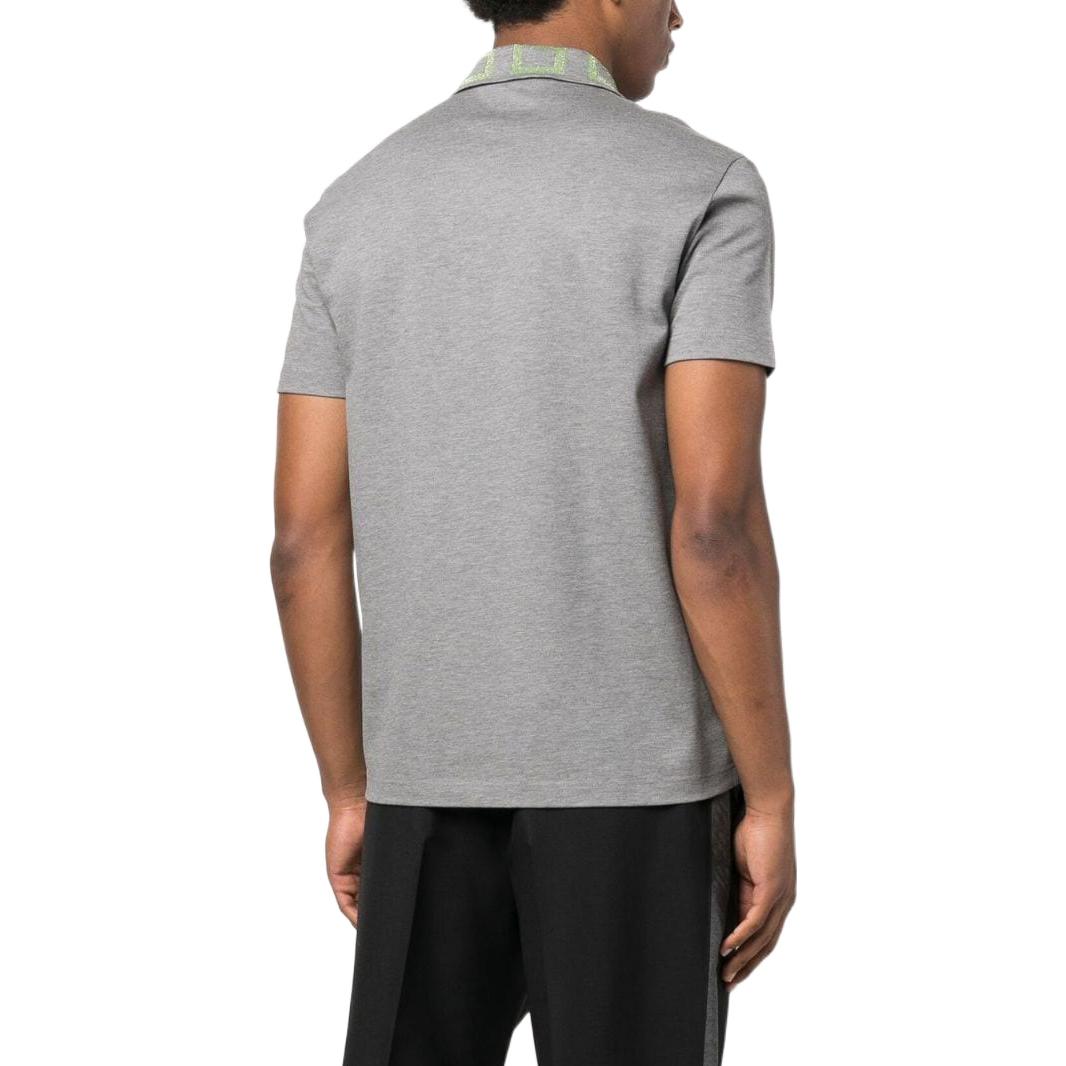 Shop 范思哲 SS23 灰色短袖徽标刺绣 Polo 衫. A87402-1A06199-2EB80