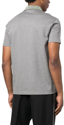 Versace SS23 Grey Short-Sleeve Polo Shirt with Logo Embroidery. A87402-1A06199-2EB80 Shop Versace SS23 Grey Short-Sleeve Polo Shirt with Logo Embroidery. A87402-1A06199-2EB80