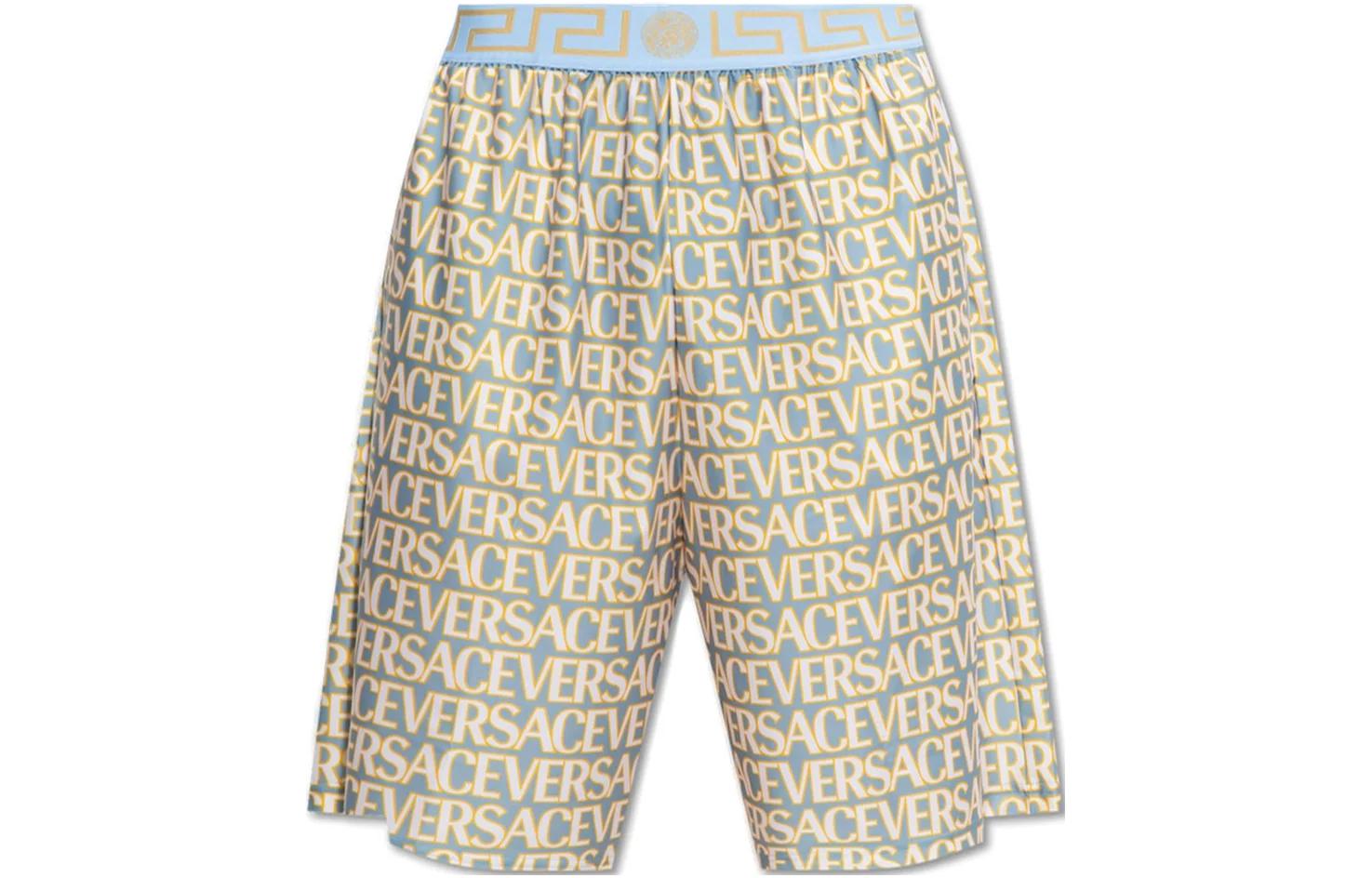 Order VERSACE SS23  Multicolor Logo Print Beach Shorts with Elastic Waistband 1003754-1A07863-5V510