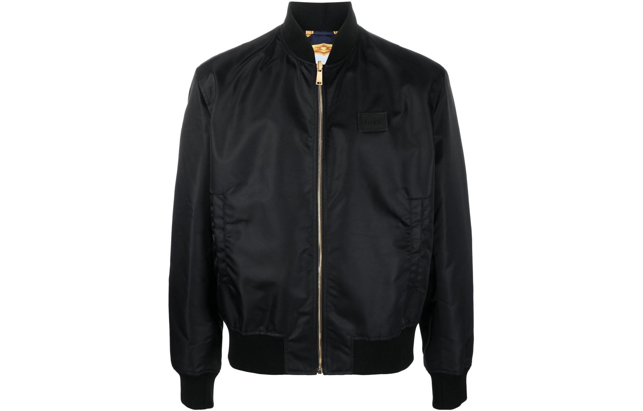 VERSACE SS23  Reversible Zip-Up Jacket Black 1008619-1A06200-5U670