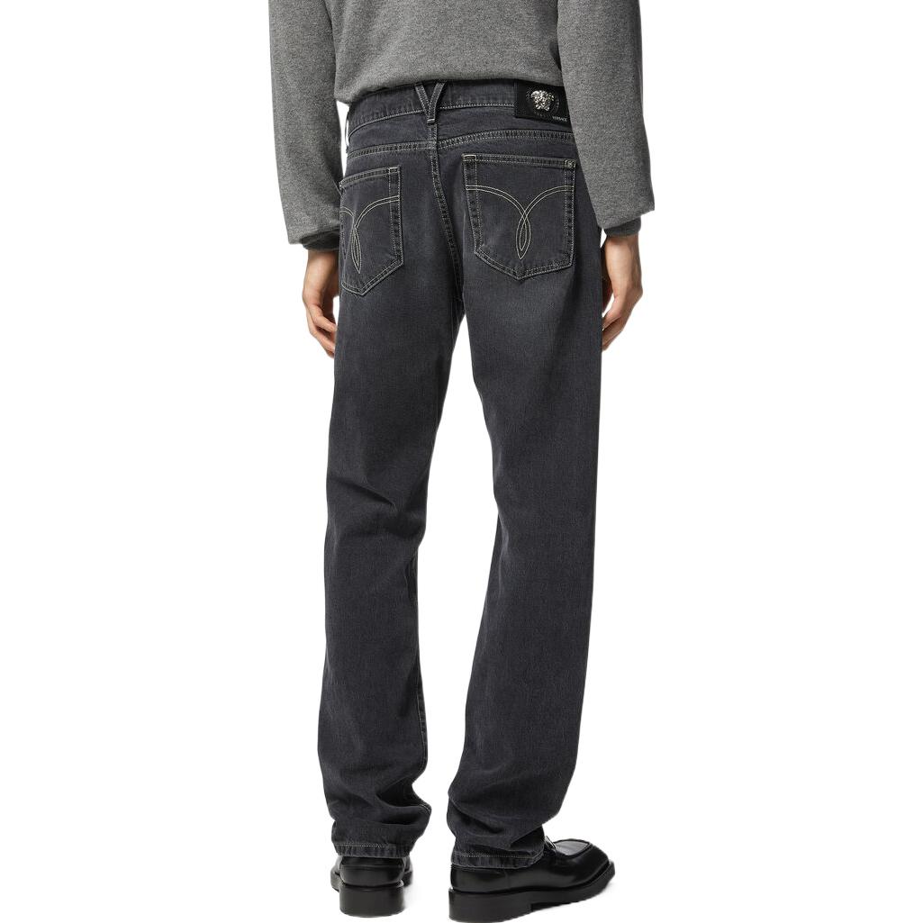 Versace SS23  Slim-Fit Grey Denim Jeans - Solid Color Casual Style 1007837-1A05762-1D490 圖 4