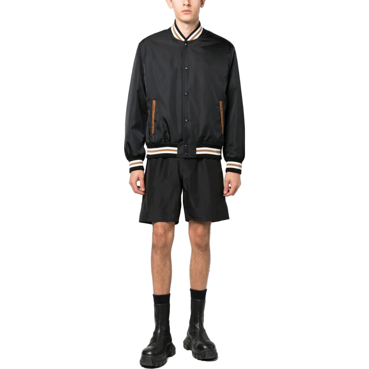 VERSACE SS23  Solid Color Baseball Collar Jacket in Black. 10105811A07677 圖 3