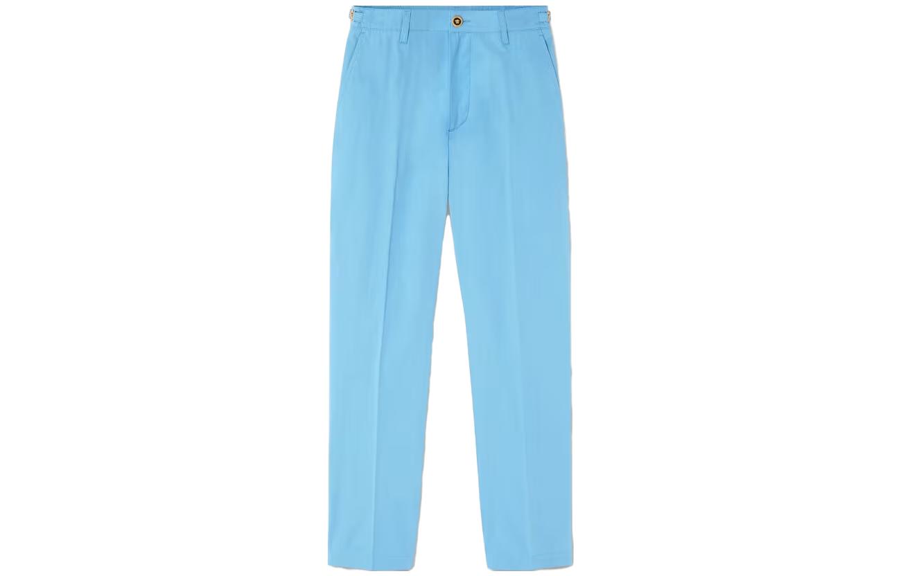 VERSACE SS23  Solid Straight-Leg Mid-Waist Casual Pants Blue 1010583-1A07474-1VA90 圖 2