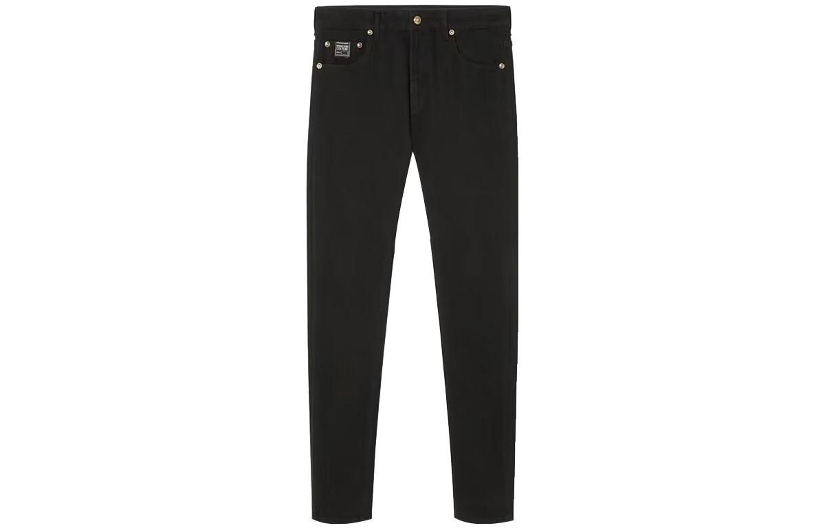 VERSACE SS23  Straight-Leg Mid-Rise Black Denim Jeans 74GAB530-CDW00-909