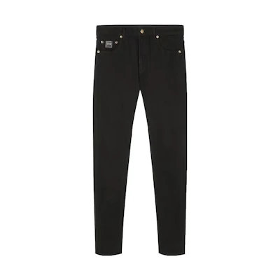 VERSACE SS23 Straight-Leg Mid-Rise Black Denim Jeans 74GAB530-CDW00-909
