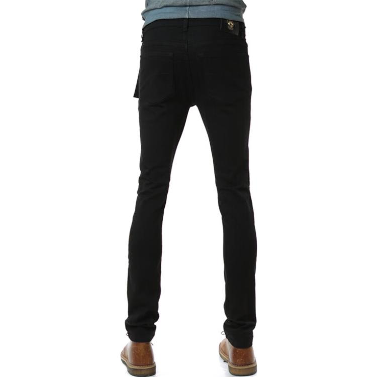 Shop VERSACE SS23 直筒中腰黑色丹寧牛仔褲 74GAB530-CDW00-909