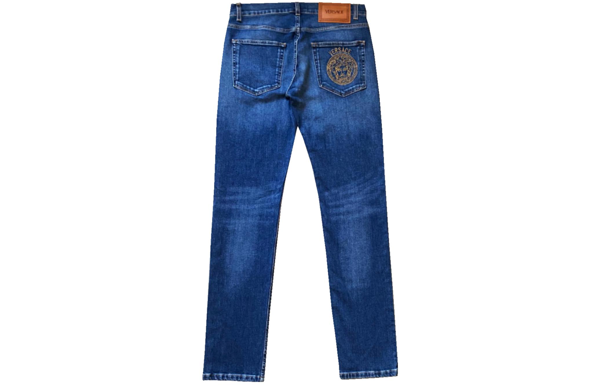 Lookbook Versace SS23  Washed Embroidered Straight-Leg Jeans Blue 1011835-1A03324-1D030