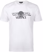 VERSACE SS23 White Letter Print Graphic Crewneck Short Sleeve T-Shirt 1008461-1A06051-1W000 VERSACE SS23 White Letter Print Graphic Crewneck Short Sleeve T-Shirt 1008461-1A06051-1W000