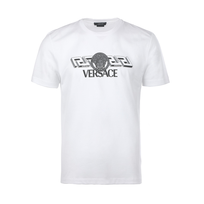 VERSACE SS23  White Letter Print Graphic Crewneck Short Sleeve T-Shirt 1008461-1A06051-1W000 圖 2