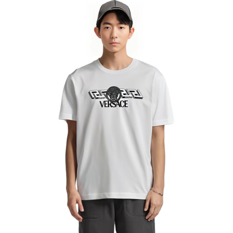 VERSACE SS23  White Letter Print Graphic Crewneck Short Sleeve T-Shirt 1008461-1A06051-1W000 圖 5