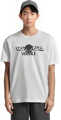 VERSACE SS23 白色字母印花圖案短袖圓領T恤 1008461-1A06051-1W000 Purchase VERSACE SS23 白色字母印花圖案短袖圓領T恤 1008461-1A06051-1W000