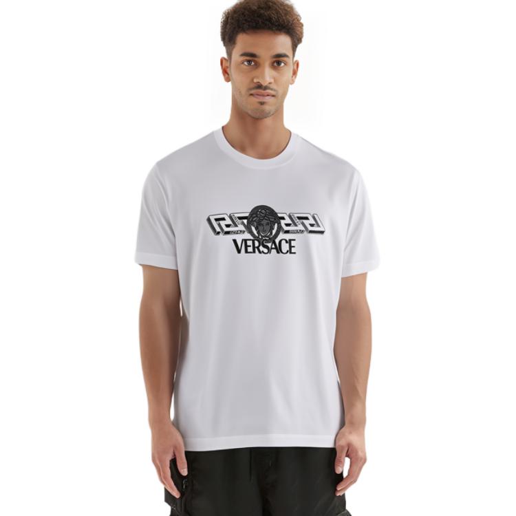 VERSACE SS23  White Letter Print Graphic Crewneck Short Sleeve T-Shirt 1008461-1A06051-1W000 圖 7