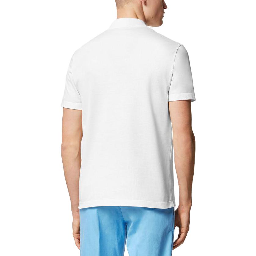 Shop ヴェルサーチ SS23 ホワイトポロシャツ 無地 エンブロイダリーロゴ入り 1010639-1A07698-1W000