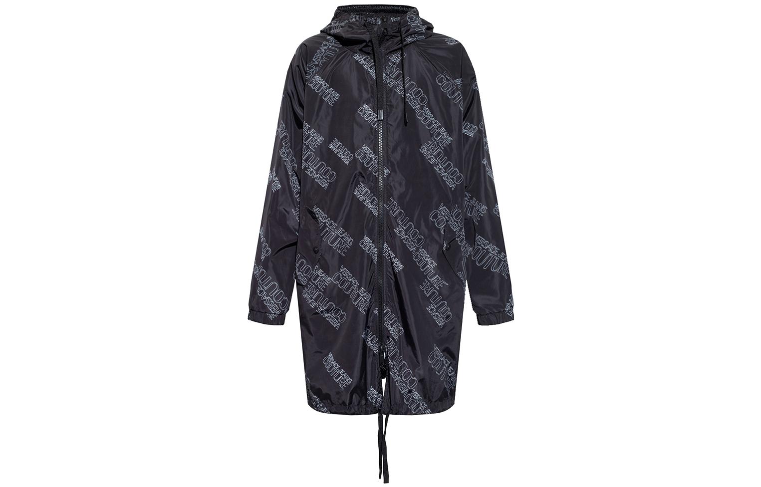 Versace SS23 Allover Logo Hoodie Jacket Black 72GAT421-CQS30-899