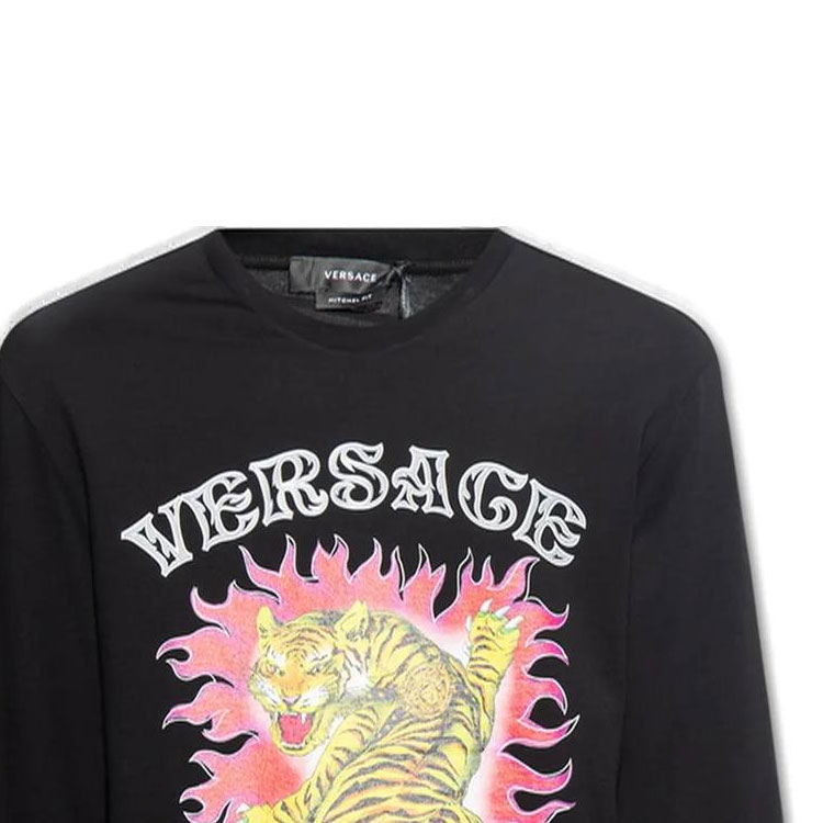 Purchase Versace SS23 字母動物印花長袖T恤 黑色 (). 1010635-1A07694-1B000
