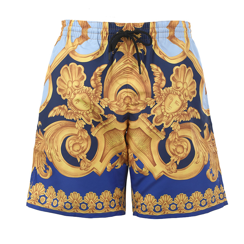 Order VERSACE SS23 Baroque Print Drawstring Shorts Men’s Blue 1002517-1A06328-5U670