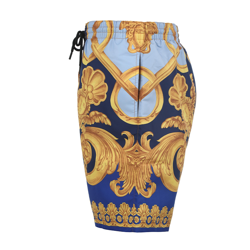 Shop VERSACE SS23 Baroque Print Drawstring Shorts Men’s Blue 1002517-1A06328-5U670