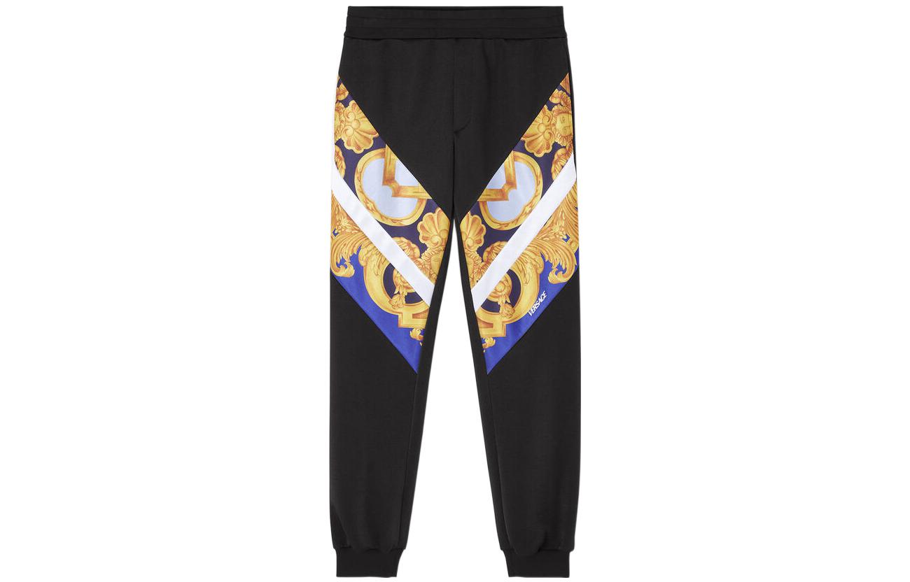 Versace SS23 Baroque Print Jogger Knit Sweatpants  Black 1008618-1A06205-5U670