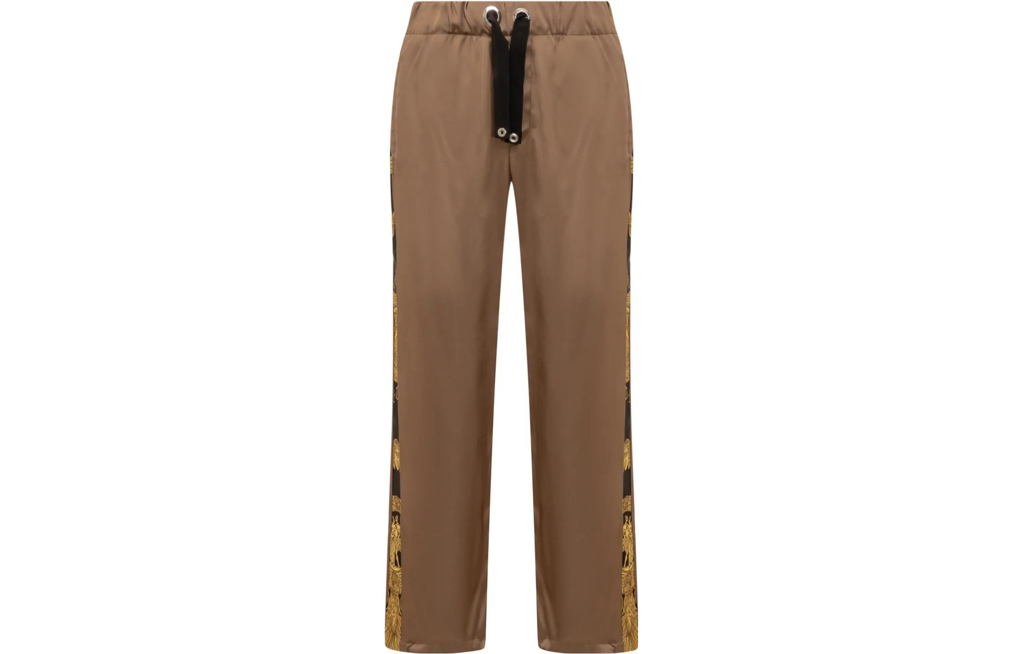 VERSACE SS23 Baroque Print Straight-Leg Trousers Brown  Casual Pants 1009374-1A06824-5B000