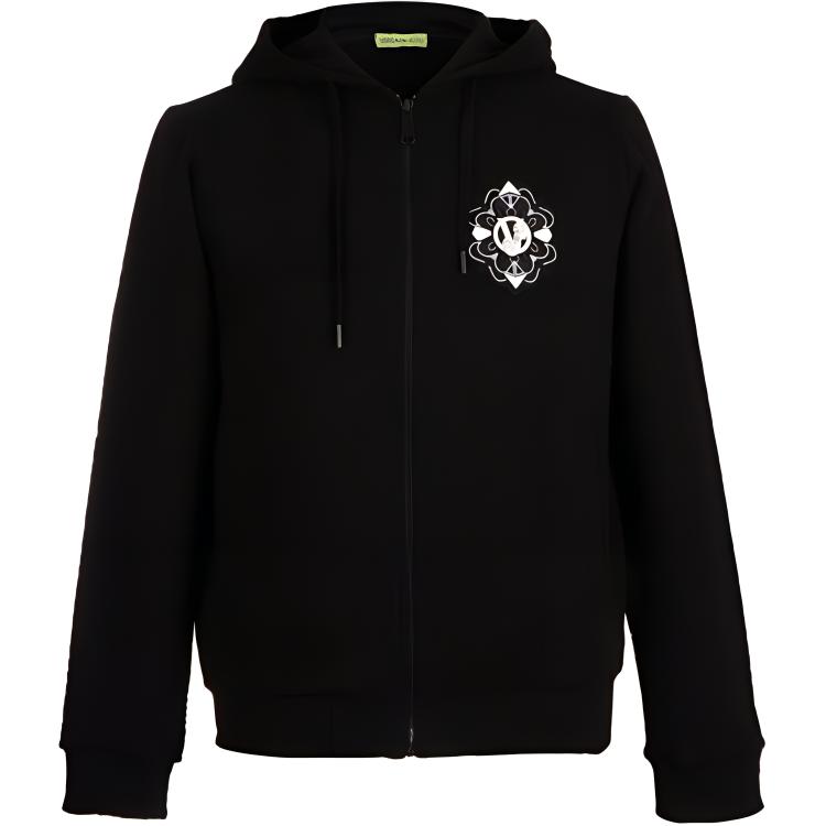 Versace SS23 Black Graphic Print Full-Zip Hoodie B7GSA7FX-36604-899