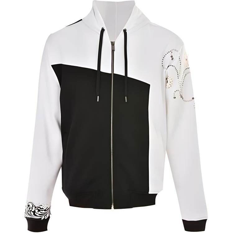 Versace SS23 Black/White Casual Zip-Up Sweatshirt A79424-A222536-A911