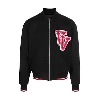 Versace SS23 Black Zipper Jacket with Logo Print Casual Design 1008970-1A06409-1B000