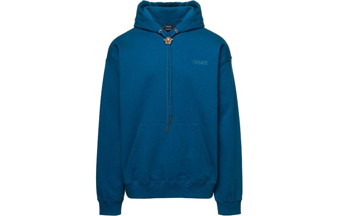 Versace SS23 Blue Sweatshirt with Embroidery & Metal Decoration 1008661-1A06213-1UF90