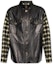 Order Versace SS23 Checkered Panel Button-Up Leather Jacket Black 1010263-1A07471-2B710