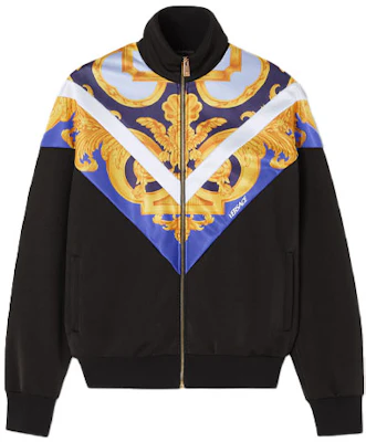 Versace SS23 Jaket Track Colorblock Zip-Up Hitam 1008504-1A06205-5U670 Buy Versace SS23 Jaket Track Colorblock Zip-Up Hitam 1008504-1A06205-5U670