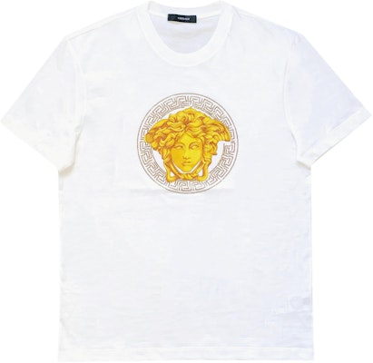 베르사체 SS23 크리스탈 메두사 프린트 크루넥 티셔츠 화이트 캐주얼 티 1006193-1A04213-1W000 Order 베르사체 SS23 크리스탈 메두사 프린트 크루넥 티셔츠 화이트 캐주얼 티 1006193-1A04213-1W000