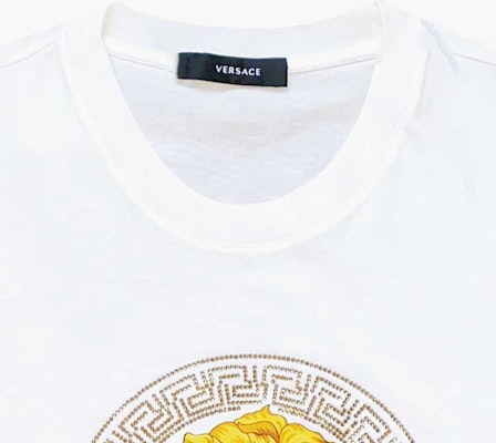 베르사체 SS23 크리스탈 메두사 프린트 크루넥 티셔츠 화이트 캐주얼 티 1006193-1A04213-1W000 Purchase 베르사체 SS23 크리스탈 메두사 프린트 크루넥 티셔츠 화이트 캐주얼 티 1006193-1A04213-1W000