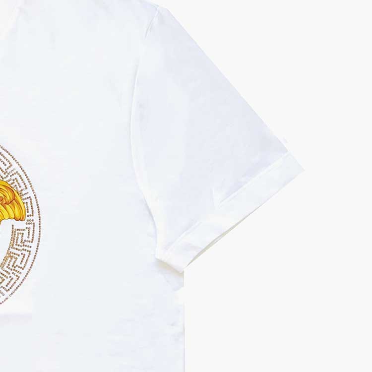 Details for 베르사체 SS23 크리스탈 메두사 프린트 크루넥 티셔츠 화이트 캐주얼 티 1006193-1A04213-1W000