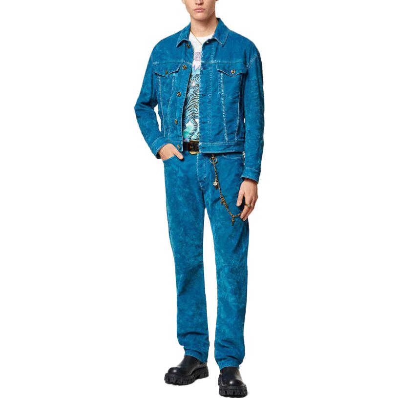 Lookbook VERSACE SS23 Jeans Hombre Azules Rectos Casual Desgastados Sólidos 1010716-1A07423-1UF90