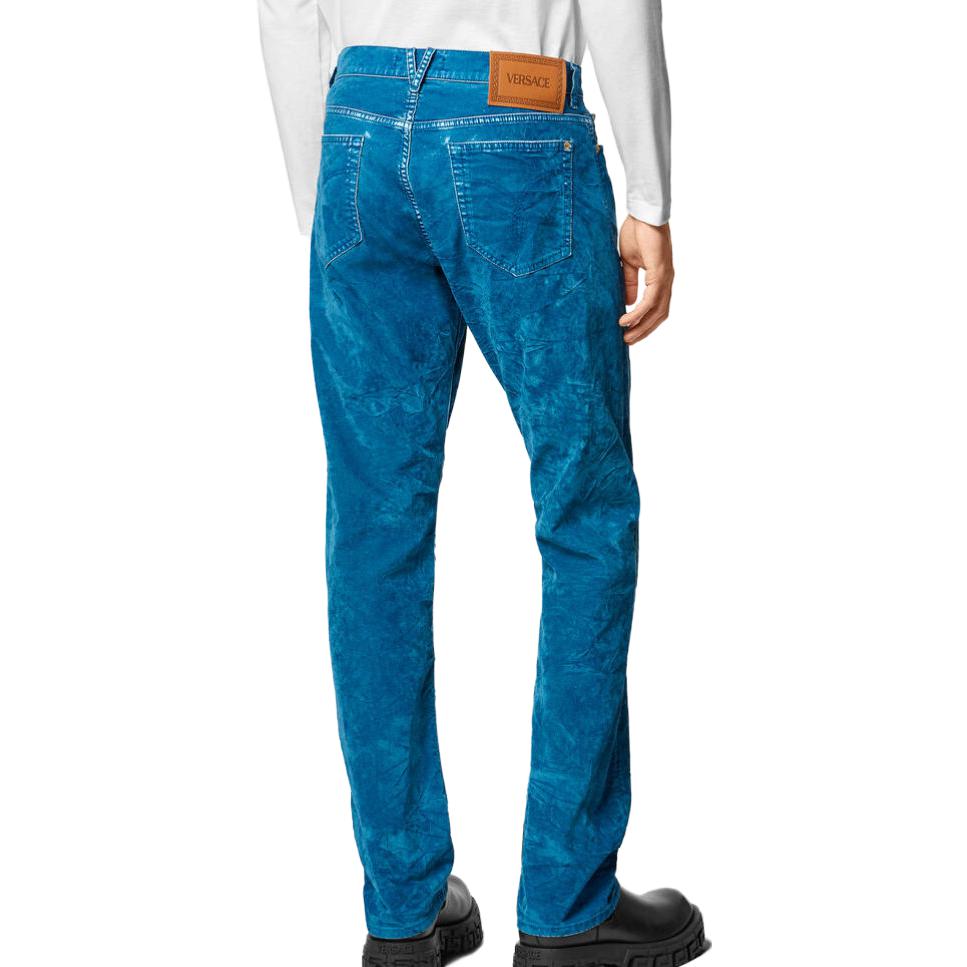Purchase VERSACE SS23 Jeans Hombre Azules Rectos Casual Desgastados Sólidos 1010716-1A07423-1UF90