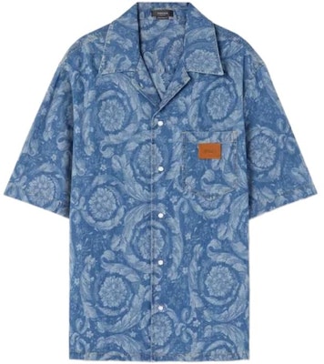 VERSACE 2023春夏花卉印花短袖休閒襯衫牛仔藍 男款 1007836-1A05765-1D520 Order VERSACE 2023春夏花卉印花短袖休閒襯衫牛仔藍 男款 1007836-1A05765-1D520