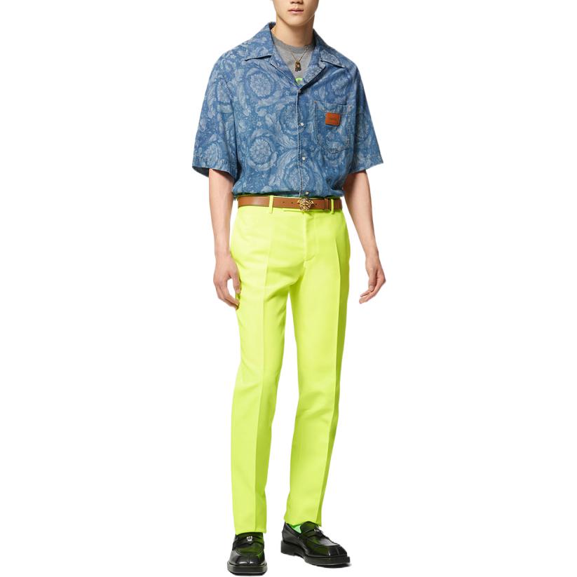 Purchase VERSACE 2023春夏花卉印花短袖休閒襯衫牛仔藍 男款 1007836-1A05765-1D520