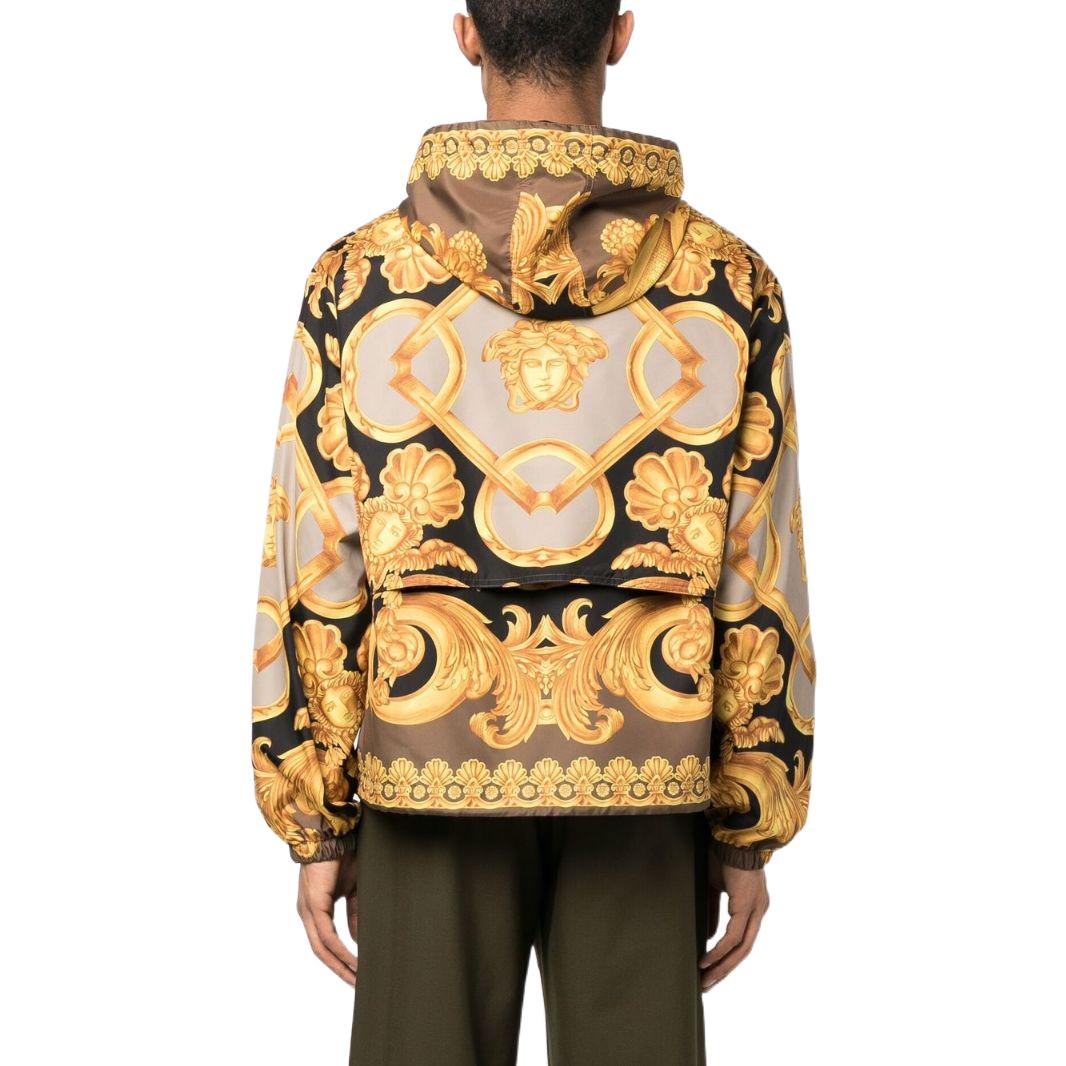 VERSACE SS23 Gold Logo Print Hooded Zip Jacket  Outerwear. 1008037-1A06165-5B940 圖 5