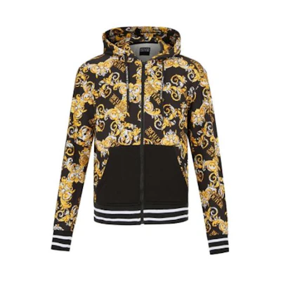 Versace SS23 Gold Two-Tone Zip-Up Long Sleeve Hoodie B7GZA701-S0830-899