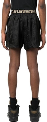 Versace SS23 Greek Key Jacquard Waistband Straight-Fit Shorts Men Black. 1000948-1A06342-5B050 Shop Versace SS23 Greek Key Jacquard Waistband Straight-Fit Shorts Men Black. 1000948-1A06342-5B050