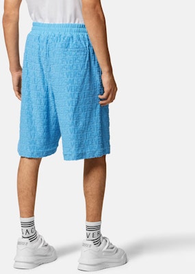 VERSACE SS23 Jacquard Logo Straight-Cut Casual Shorts Blue 1010655-1A07695-1VA90 Purchase VERSACE SS23 Jacquard Logo Straight-Cut Casual Shorts Blue 1010655-1A07695-1VA90