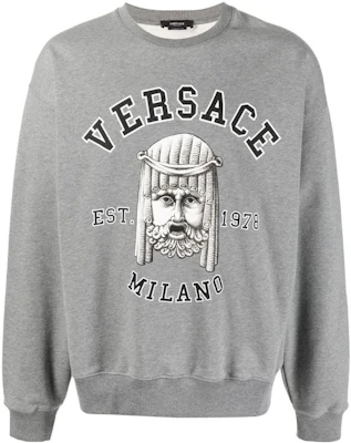 VERSACE SS23 Letter Logo Print Crewneck Long Sleeve Sweatshirt Gray Men’s. 1009462-1A06894-1E100 Order VERSACE SS23 Letter Logo Print Crewneck Long Sleeve Sweatshirt Gray Men’s. 1009462-1A06894-1E100