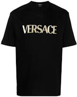 VERSACE SS23 Letter Logo Print Crewneck T-Shirt Black Mens. 1008466-1A06056-1B000 VERSACE SS23 Letter Logo Print Crewneck T-Shirt Black Mens. 1008466-1A06056-1B000